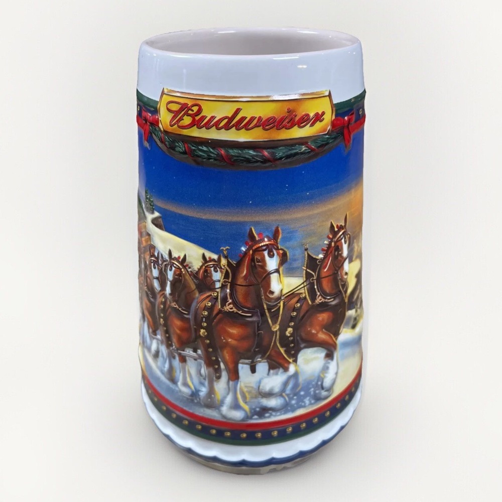 Budweiser Collectible Holiday Stein 2002 Guiding The Way Home‎ Anheuser Busch